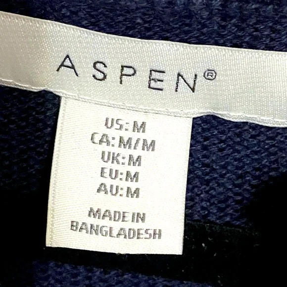 ASPEN Christmas Fair Isle Nordic 1/4 Zip  Sweater Men’s Size M - Picture 4 of 5